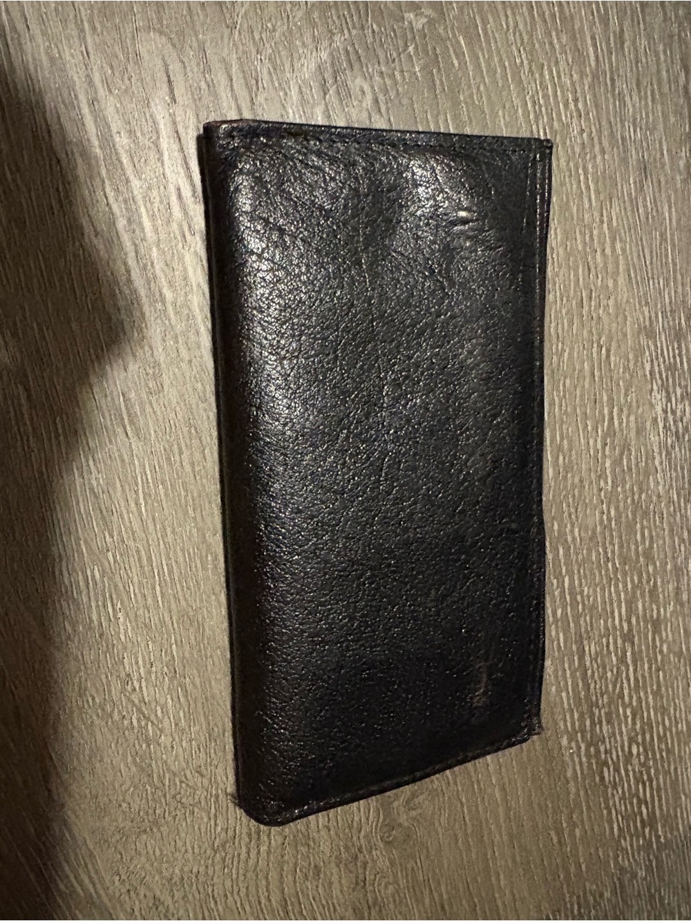 Men's Black Leather Key & Card Holder - Slim Long Wallet Style
